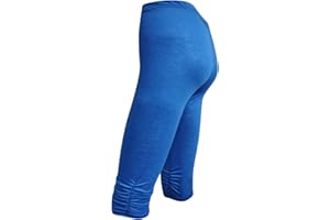 Womens Plus Size Capri Leggings Elastic High Waist Capris Pants 2024 Ladies Biker Running Workout Skinny Trousers