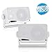 3-Way Weatherproof Outdoor Speaker Set - 3.5 Inch 200W Pair of Marine Grade Mount Speakers - in a Heavy Duty ABS Enclosure Grill - Home, Boat, Poolside, Patio, Indoor Outdoor Use - Pyle PLMR24 (White) primary