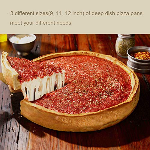 Carbon Steel Non-Stick Deep Dish Pizza Pan Set(9, 11, 12 Inch) - Thumbnail 2