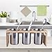 IMEEA Silverware Caddy Flatware Holder Stainless Steel Utensil Caddy Organizer with Wood Base for Countertop Parties Kitchen