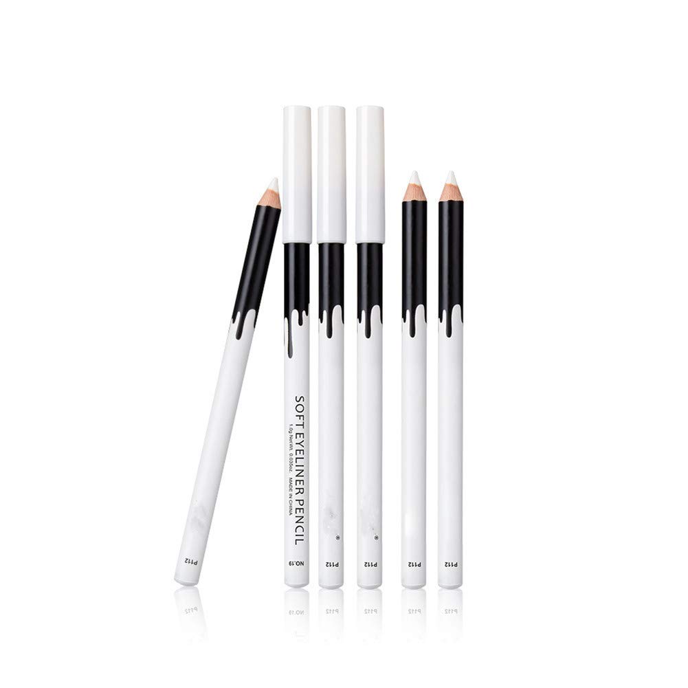Xiton 1PC White Eyeliner Pencil Smooth Waterproof Cosmetic Beauty Tool Long Lasting Makeup Eyeliner Professional Eyeshadow Highlighter(White)