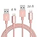 Aonear Lightning Cable 2Pack 6Ft 10Ft 8Pin Rose Gold iPhone Charging Cable USB Data Cable for iPhone 6/6s/6 Plus/5/5c/5s