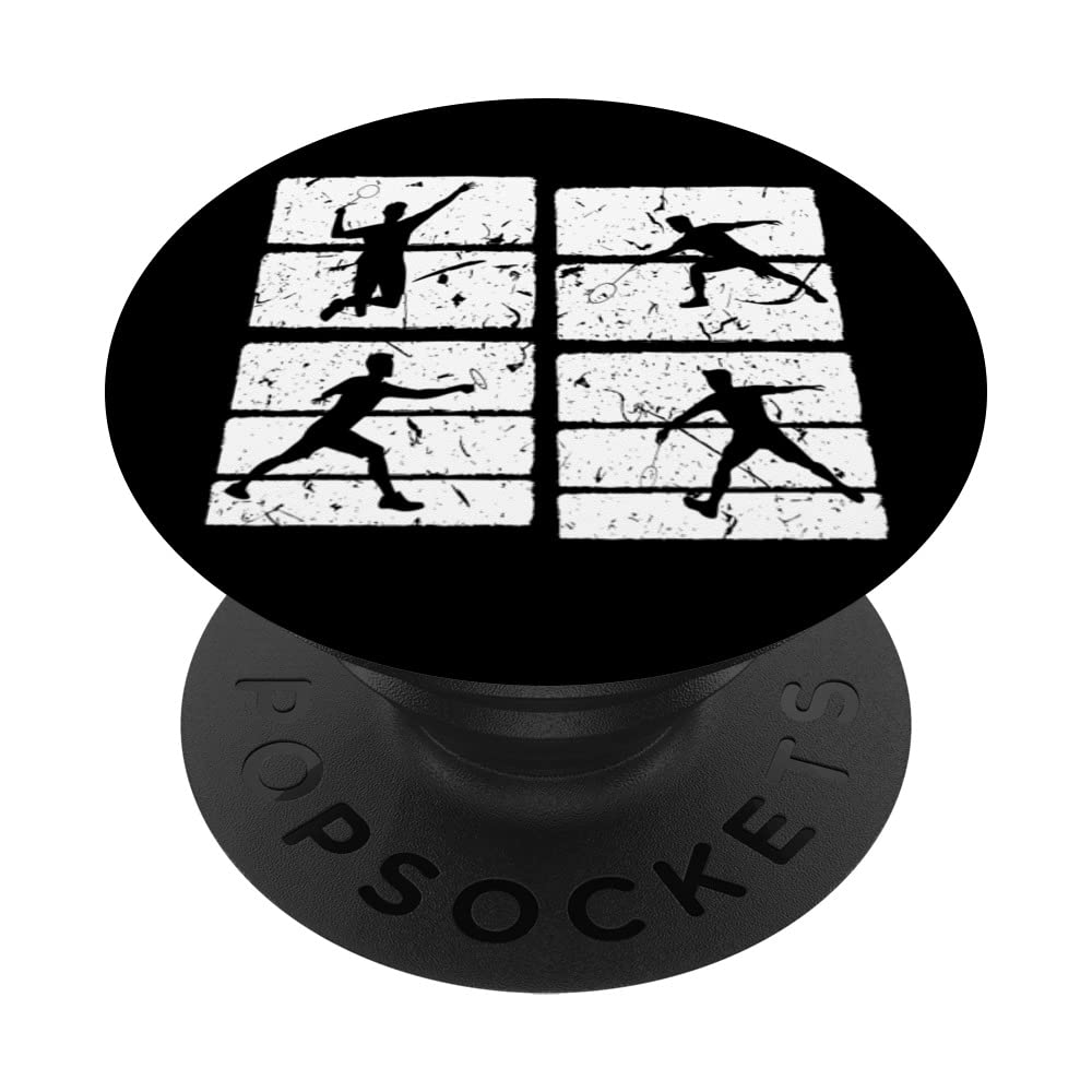 Badminton Player Silhouette PopSockets Swappable PopGrip