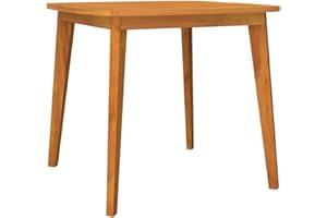 vidaXL Solid Acacia Wood Patio Table with Diagonal Leg Structure and Sturdy Tabletop Design, Perfect for Outdoor Use - Brown, 33.5"x33.5"x29.5"
