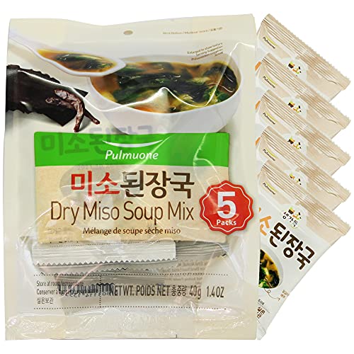 KMunchies Pulmuone Dry Miso Soup Mix 5 Packs x 8g Instant Miso Soup
