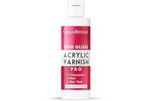 GRANOTONE Acrylic Artist's Varnish | High Gloss Finish | Non-Yellowing | Non-Toxic | Anti-Crazing | for Pro Artists, Hobby Painters & Kids | Made in India | 100 ML (3.38 fl oz)
