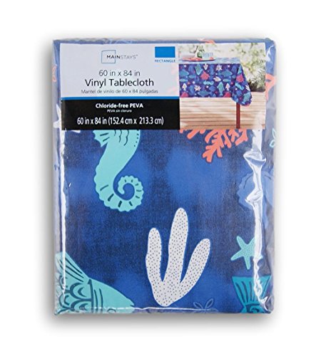 Summer Blue Sealife Rectangular Vinyl Tablecloth (60 x 84 Inches)
