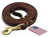 100% Natural Leather Dog Leash, Training Lead, Heavy Duty Leash for Small Dogs / Pets - Dark Brown