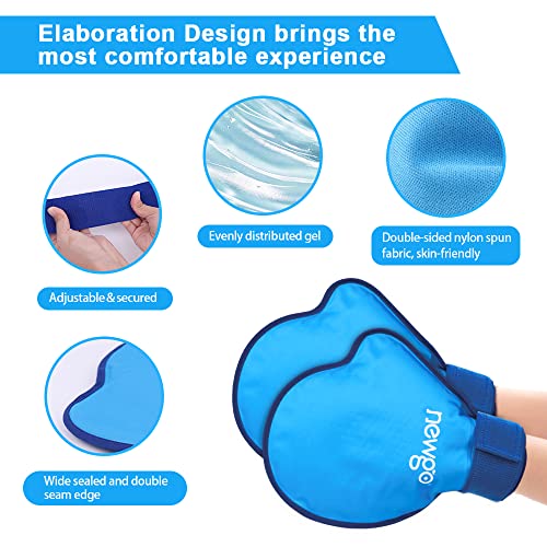 NEWGO Hand Ice Pack Golves for Pain Relief, 2 Pack Cold Gloves for