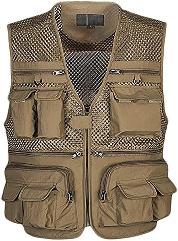 InMoo Men's Mesh Fishing Vest Multi Pockets Photography Outdoor Climbing Causual Tactical Vest-Multi Use Vest