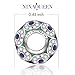 NinaQueen Forever Love 925 Sterling Silver Dark Blue White CZ Round Bead Charms Fit pandöra Charms for Bracelets Necklace Christmas Gifts For Women Birthday Anniversary Gifts For Wife Mom Daughter