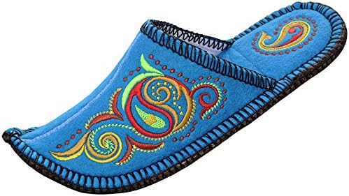 Handmade Men's Boiled Wool House Slipper, Natural Felt, Bright Soft &amp; Breathable Exclusive Indoor Shoes