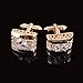 Zadaro Crystal Rhinestone mens dress shirts Cufflinks Elegant Style for Wedding Business Party 1Pair (Gold)
