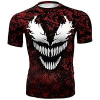 PIZOFF Unisex 3D Print Venom Pattern Work Out Compression Muscle T-Shirt Sports Fitness Top AC146-16-M