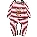 Babys Long Sleeve Striped Christmas Bodysuit Romper Pajama Set Outfits (12-18 Months, Boys)