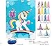 oannao Unicorn Party Supplies-Pin The Horn on The Unicorn Party Games for Kids Birthday Party Game ,Include a Large Poster 24 Reusable Sticker Horns.Unicorn Gifts for Baby -24 Horns 4 Party Hats