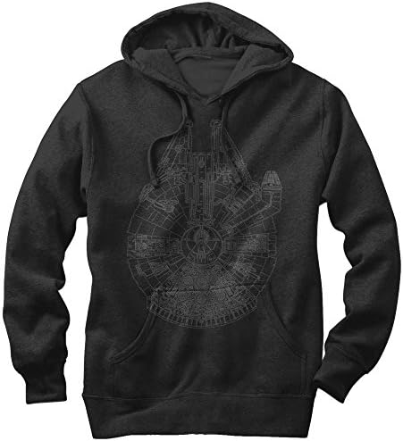 Star Wars Millennium Falcon Outline Mens Graphic Lightweight Hoodie