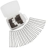 Amariver 200 Pieces Brown Bobby Pins U Shape Hair Pins Bun Hair Clips for Women and Girls with Transparent Storage Box (Brown)