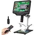 Andonstar AD409 Pro 10.1'' LCD Digital Microscope, HDMI Soldering Microscope Pro Metal Stand, USB Electronic Microscope Inspection Camera for Circuit Board Phone Repair Measure Software Windows PC