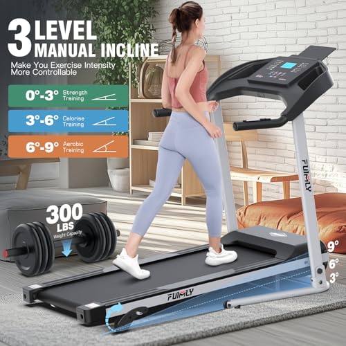 Treadmill with Incline, FUNMILY 3.5HP Heavy Duty Folding Treadmill for Home, 350 lb Capacity Walking Running Machine with Smart Fitness Tracking, 12 Preset Programs, LCD Display, 2 Control Methods