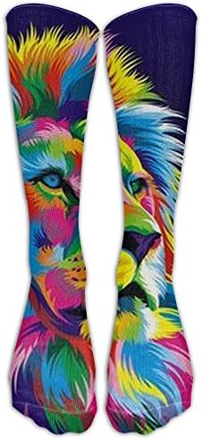 Most Fashion Maker Perfect Gifts - Cool Colorful Rainbow Lion King Print Stockings Breathable Trekking Socks Long Tube Socks For Women Teens Girls Unisex