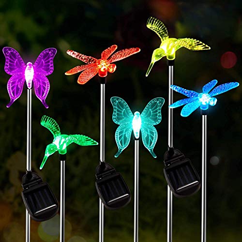 Solar Gartenleuchte,OxyLED 6 Stück Solarleuchten Garten mit Auto EIN/AUS, IP65 wasserdichte Farbwechsel Solar…