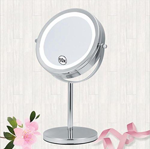 ZT Led Makeup Mirror Lamp Round Light Table Mirror Metal Led Lamp 10 Times Magnifying Mirror