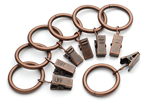 Perfect Order Iron Metal Curtain Clip Rings 1 Inch Interior Diameter (20, Copper)