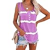 HYYP Tank Tops voor Vrouwen, Zomer Mouwloze V-hals Workout Tops Streep Gedrukt Running Casual Atletische T-shirts