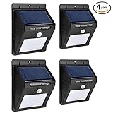 Solar Lights, Outdoor 16LED Solar Motion Light Sensor Detector, Solar Patio Lights, Weatherproof Wireless Motion Sensor Light with Auto On/Off for Patio Deck,Garden,Yard,Driveway,Street (4pack)