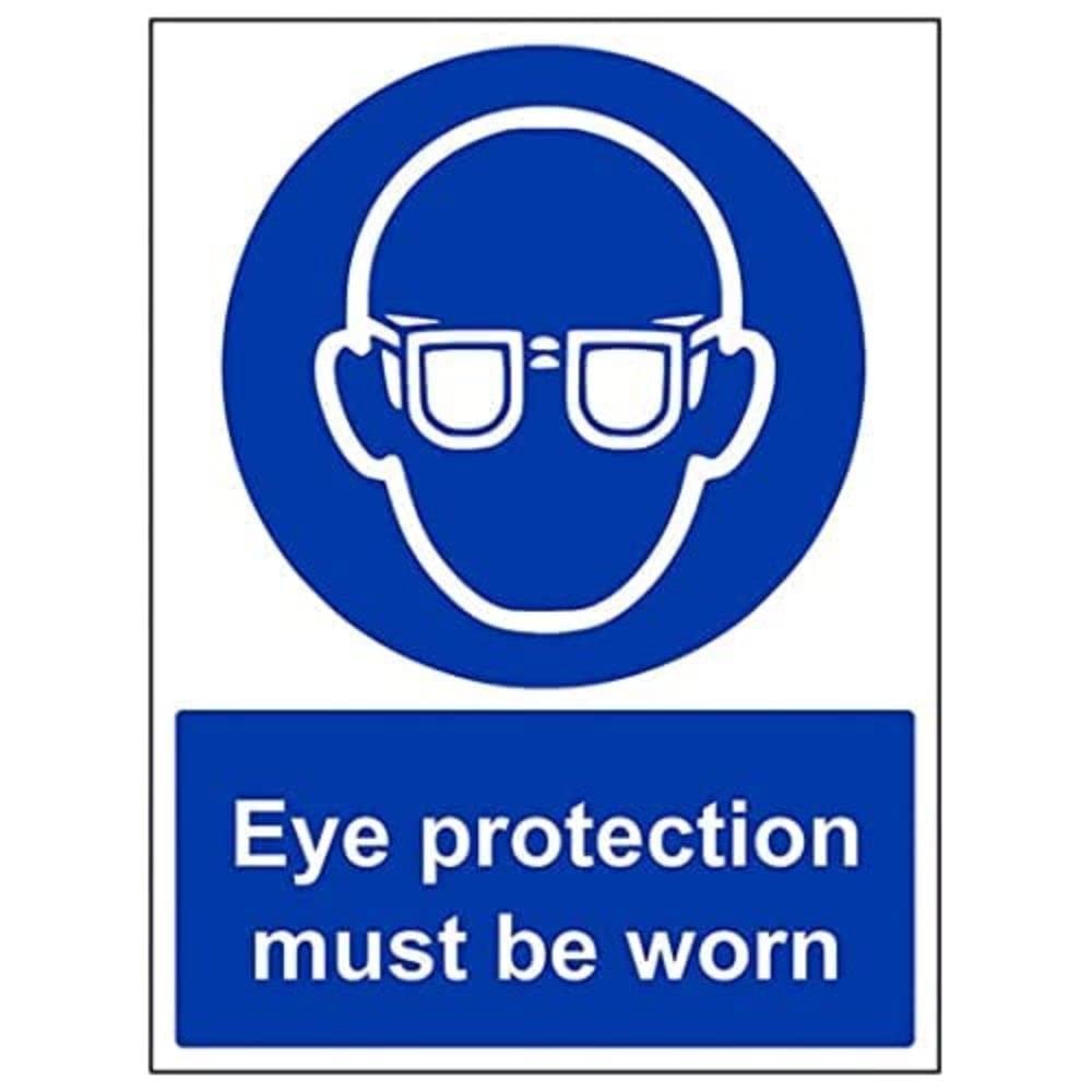 V Safety Eco Friendly Mandatory PPE - Eye Protection Must Be Worn - 150 x 200 mm Safety Sign