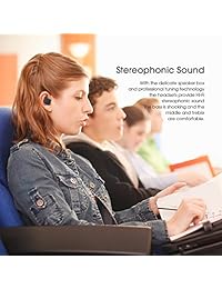 nenrent Q6 auricular Bluetooth, Bluetooth V5.0 True inalámbrico Bluetooth para auriculares con 600 mAh estación de carga Llamadas manos libres para iPhone, iPad, Samsung Galaxy LG, color negro