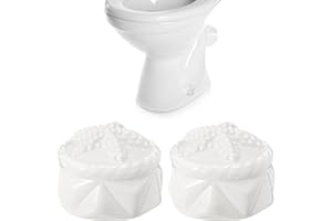 FillTouch 2 Pcs Toilet Bolt Caps, Ceramic Toilet Bolt Covers Decorative Cute Animals Home Bathroom Decor for Easy installation Avoid Rusting(White,Starfish)