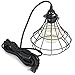 Rustic State Unique Sphere Cage Industrial Style Pendant Lamp by ArtifactDesign Includes 15 Feet Plug-in Fabric Cord with Toggle Switch and Vintage Edison Light Bulb in Black
