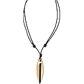 BlueRica Wooden Surfboard Pendant on Adjustable Black Cord Necklace