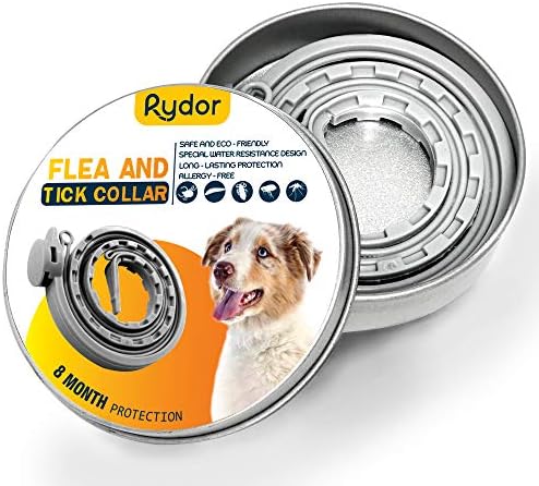 RYDOR Dogs Flea Tick Collar - Natural Flea Prevention Collar Dogs - One Size Fits All - Easily Adjustable, Waterproof Natural Essential Oil Extracts Flea Tick Control Collar