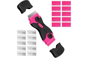 21pcs Adhesive Removal Scrapers Set, Razor Blade Scraper, Double Edged Scraping Tool with 10 Pcs Razor Blades, Suitable for W