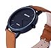 SIYL Men's Classic Quartz Watch|Elegant Minimalist Wrist Timepiece Black Dial|No Numbers/Second Hand|Stainless Steel Cover|30M Waterproof|Soft Brown Leather Band|Gift Box