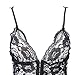 Women Christmas Xmas Black Ribbon Bowknot Babydoll Sleepwear Lingerie Chemises Set