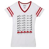 Pokemon Gotta Catch 'Em All Juniors V-Neck T-Shirt - White (Medium)