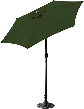 Amazon Com Budge Aluminum Patio Umbrella With Crank Lift And Tilt Function 7 Ft Hunter Green Garden Outdoor
