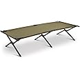 HQ ISSUE Camping Cot for Adults, Heavy-Duty Comfortable Military Army Style Portable Folding Sleeping Camp Tent Bed with Carry Bag, 225-lb Capacity