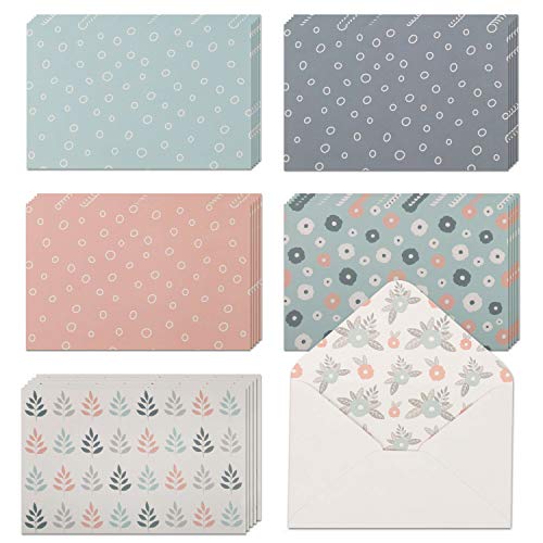 40 Blank Note Cards with Envelopes & Stickers 4” x 6” Bulk Boxed Set