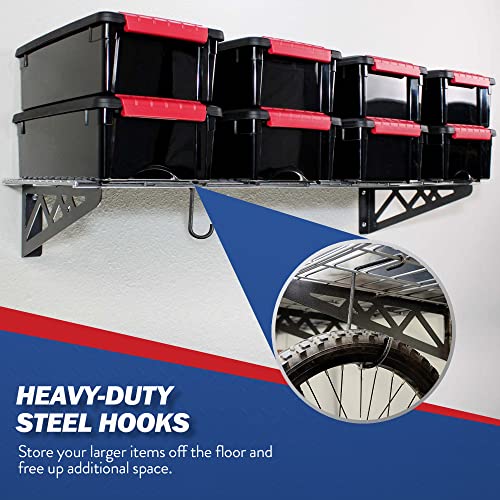 SafeRacks Wall Shelves 2 Pk 24"x48" Wall Mountable Shelving Unit for Storage Rack, Pantry