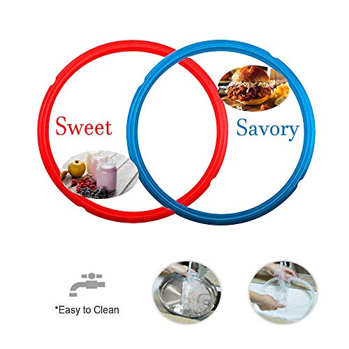 Awekris Silicone Sealing Ring Sweet & Savory Edition Instant Pot Pressure Cooker Accessory Sealant for 5 Quart & 6 Quart InstaPot Models BPA Free & Food-Safe Red & Blue 2 Pack