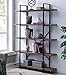 Homissue 5-Tier Bookcase, Vintage Industrial Wood and Metal Bookshelves for Home and Office Organizer, Retro Brown primary