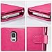 ULAK Galaxy S5 Case, Samsung S5 Wallet Case, Fashion PU Leather Magnet Wallet Flip Case Cover with Built-in Credit Card/ID Card Slots for Samsung Galaxy S5 SV Galaxy S V i9600- Hot Pink
