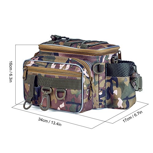 Lixada Tragbare Angelgerät Tasche, Outdoor Single-Schulter Angeltasche, Angeln Taille Bauchtasche Pack, Angelköder Tackle Utility Storage Bag – Bild 6