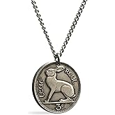Worn History Authentic Vintage Tiny Rabbit Irish Three Pence Coin Necklace (1928-1968) (20 inches)
