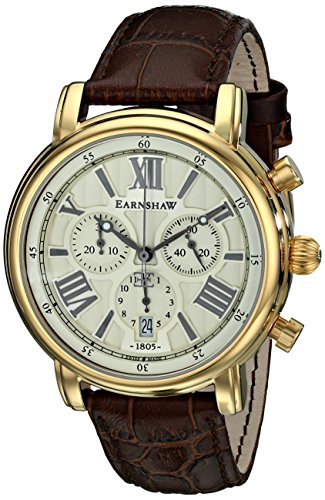 Thomas Earnshaw Men's ES-0016-03 Longcase Analog Display Swiss Quartz Brown Watch